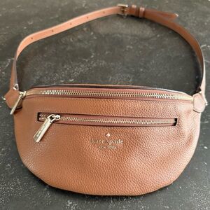 kate spade tan pebbled leather crossbody belt bag